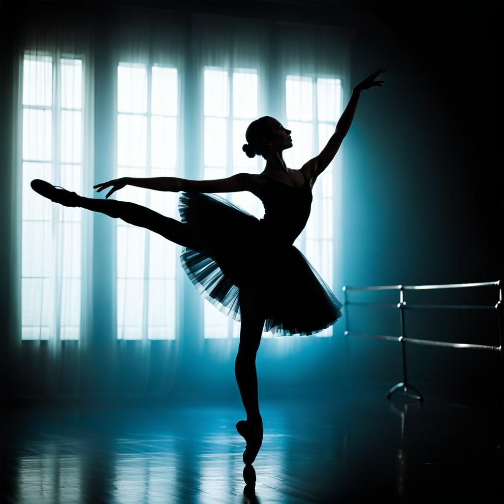 The silhouette of a graceful ballerina poised in mid-pirouette.