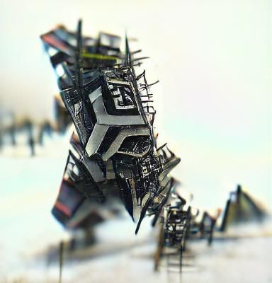 Hyperdetailed Geometric Organism in Black and White