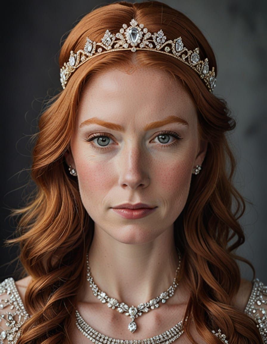 Ginger Haired Princess in Regal Attire