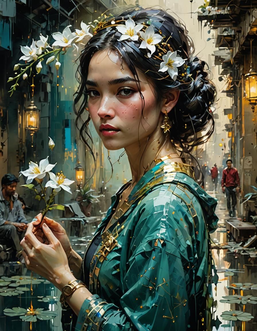 Jasmine Flower Key: Detailed Matte Painting