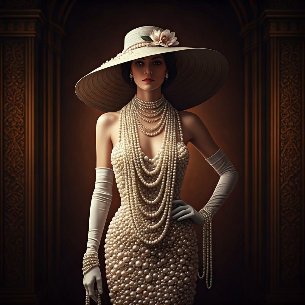Elegant Mystery Woman in Opulent Chamber