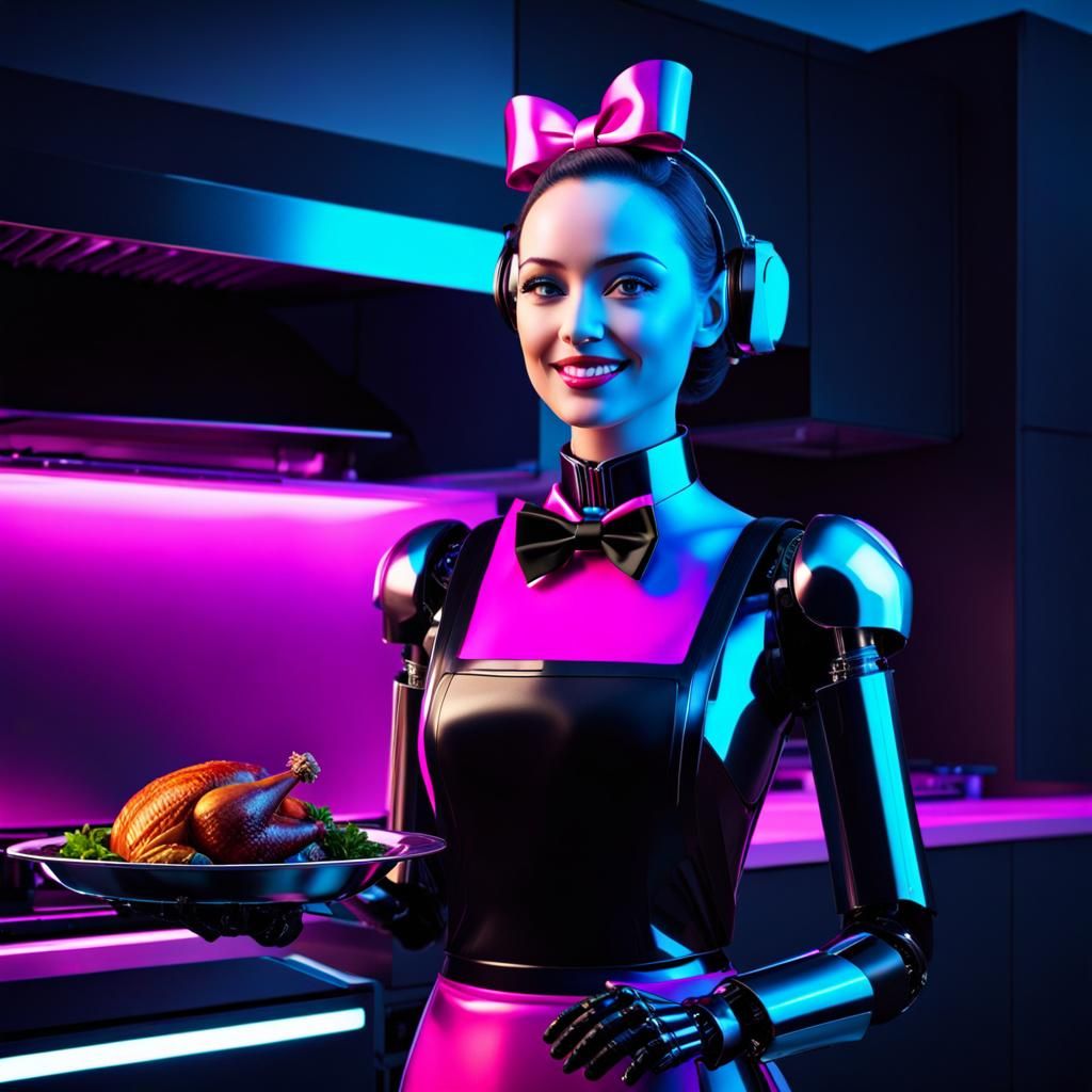 Female Cyborg Maid, Thanksgiving 🦾🩷🍗