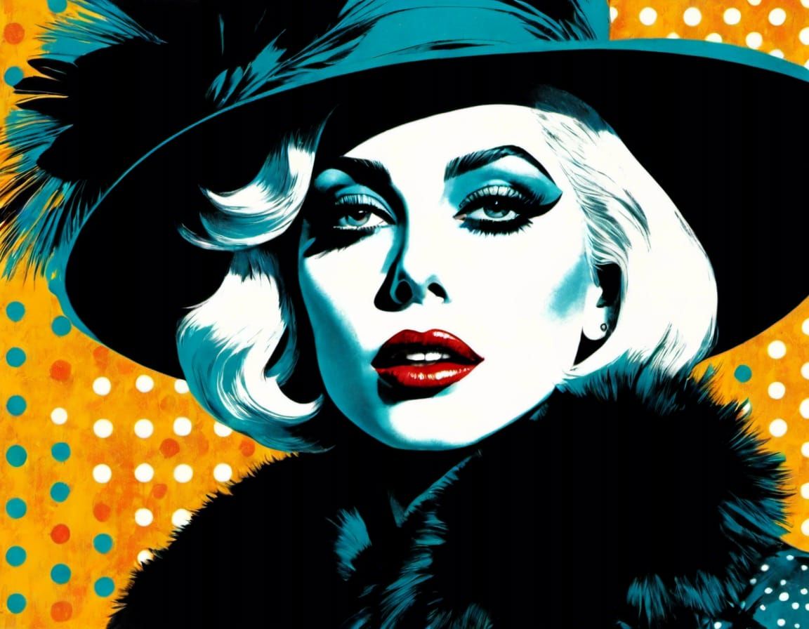 Lady Gaga Graphic Novel Illustration in Pop Art Style
