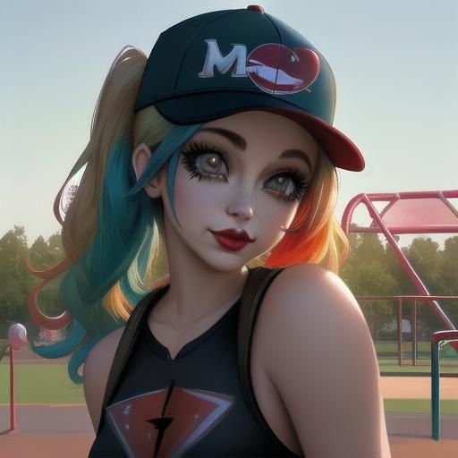 Harley Quinn Flips Bird at Playground