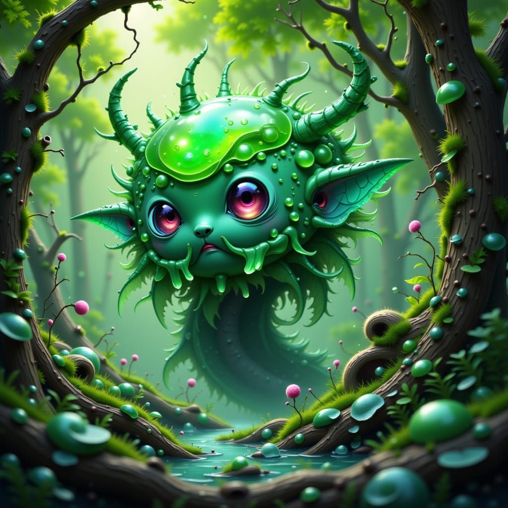 Whimsical Tree Sap Elemental in Dreamlike Forest