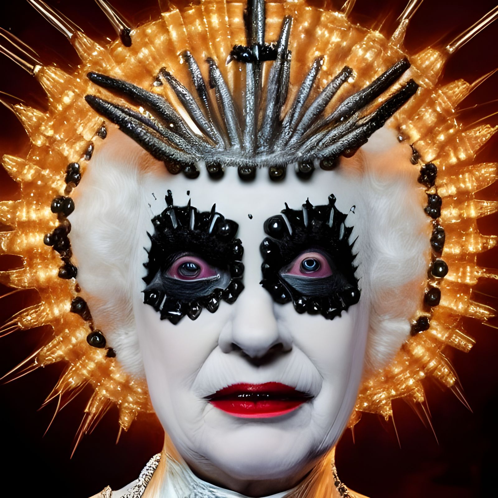 Queen Elizabeth as Hellraiser Cenobite in Art Nouveau