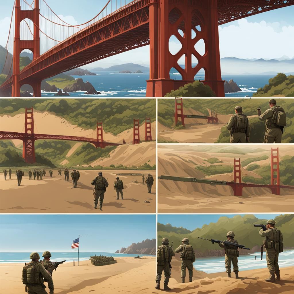 Baker Beach: Aerial View of Military Trenches