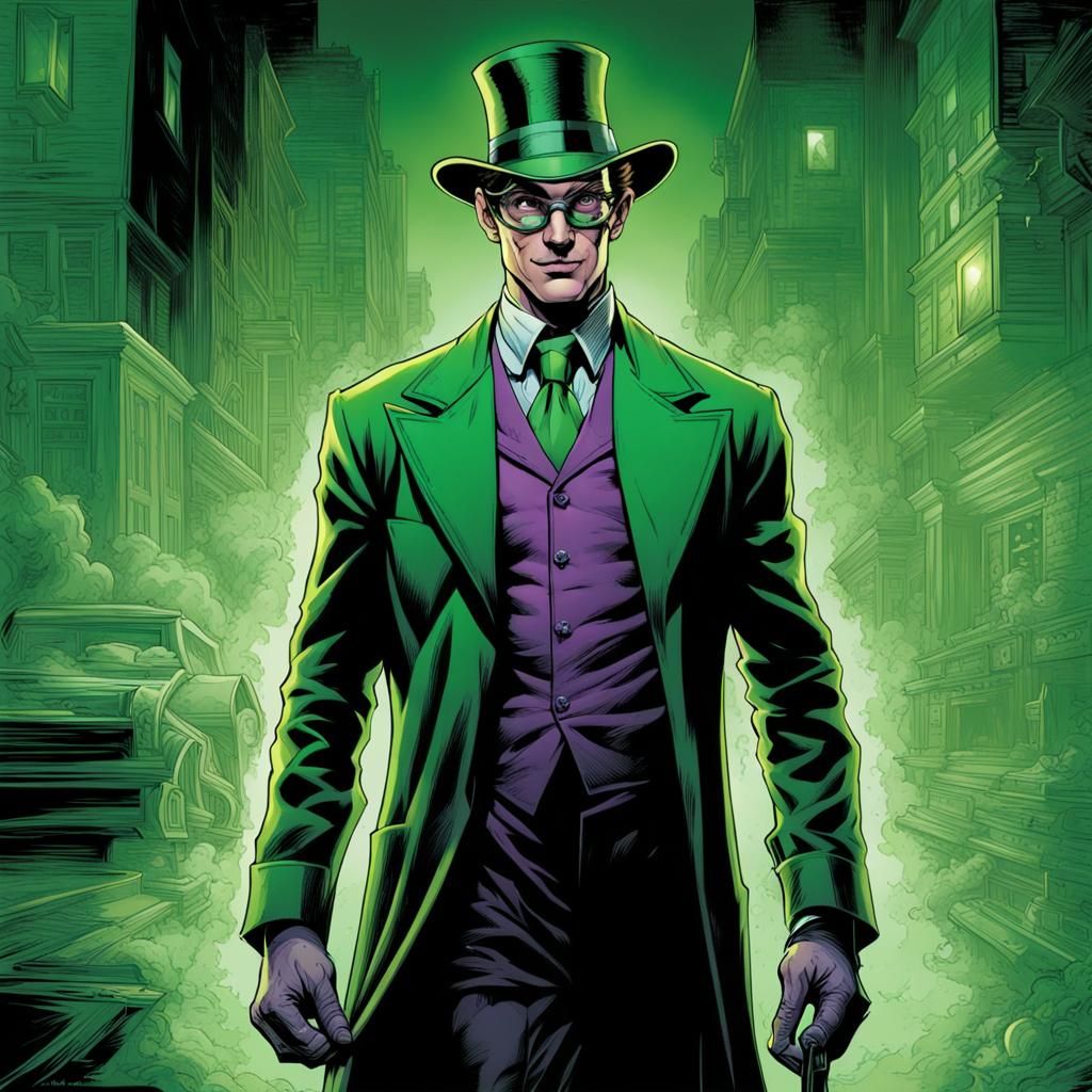 The Riddler in Comic Book Art Style