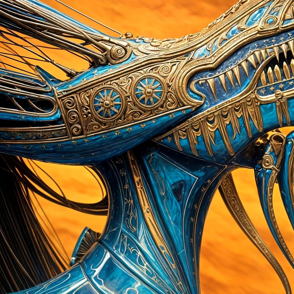 Surreal Geometric Horse Attacks Mannequin