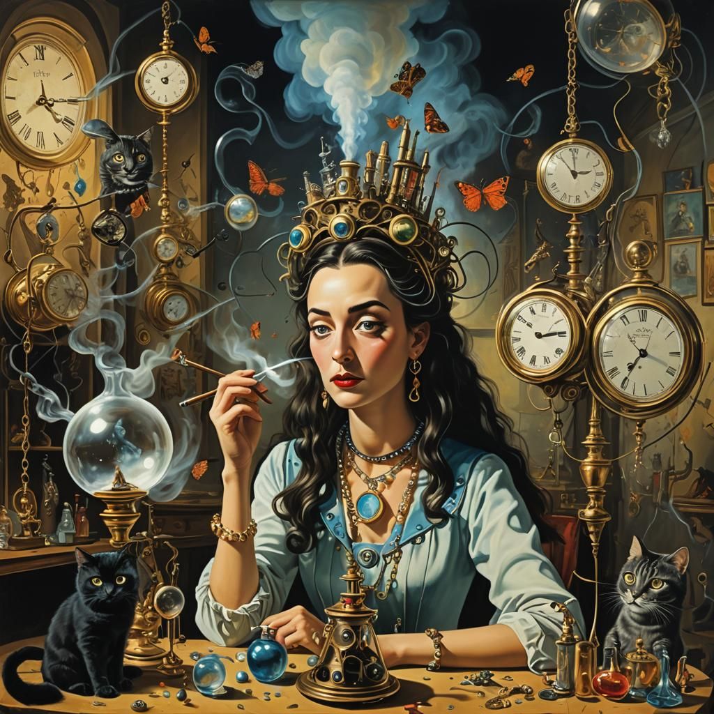 Surreal Wizard in a Dreamscape, Fantasy Concept Art