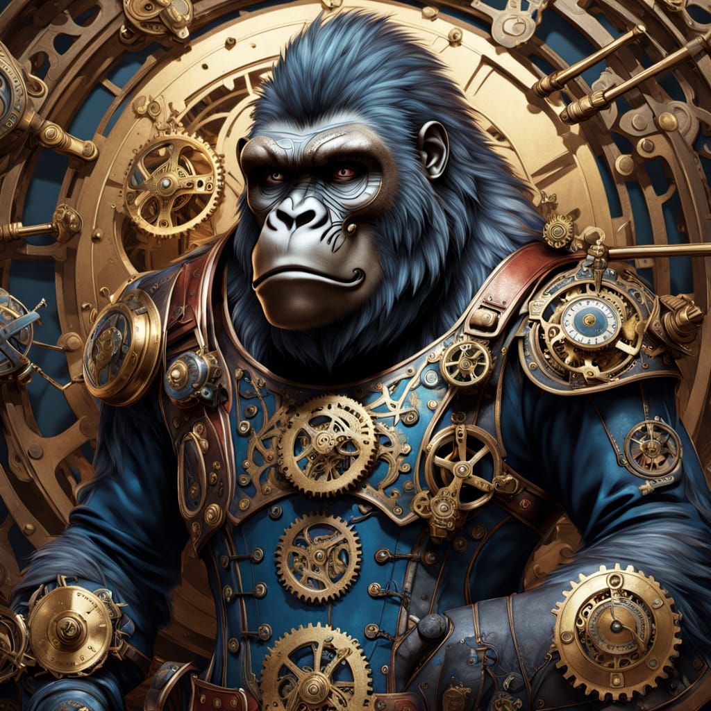 Steampunk Gorilla Shredder in Leather Corset