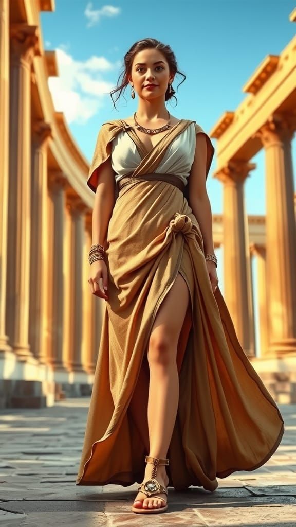 A Stately Roman Senator's Daughter in Exquisite Toga