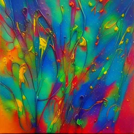 Psychedelic Abstract Mixed Media Impasto Painting