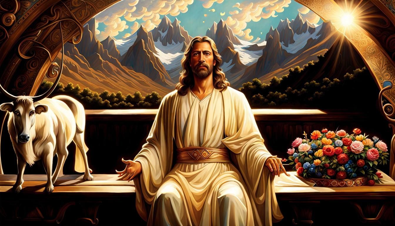 Portrait of Jesus Christ in Romanticist Style