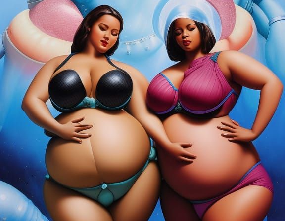 Fantasy Belly Inflation with Mech-Pumps in Matte Painting