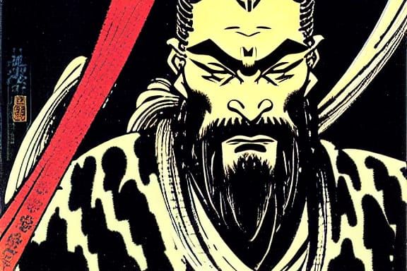 Miyamoto Musashi Samurai in Comic Book Style