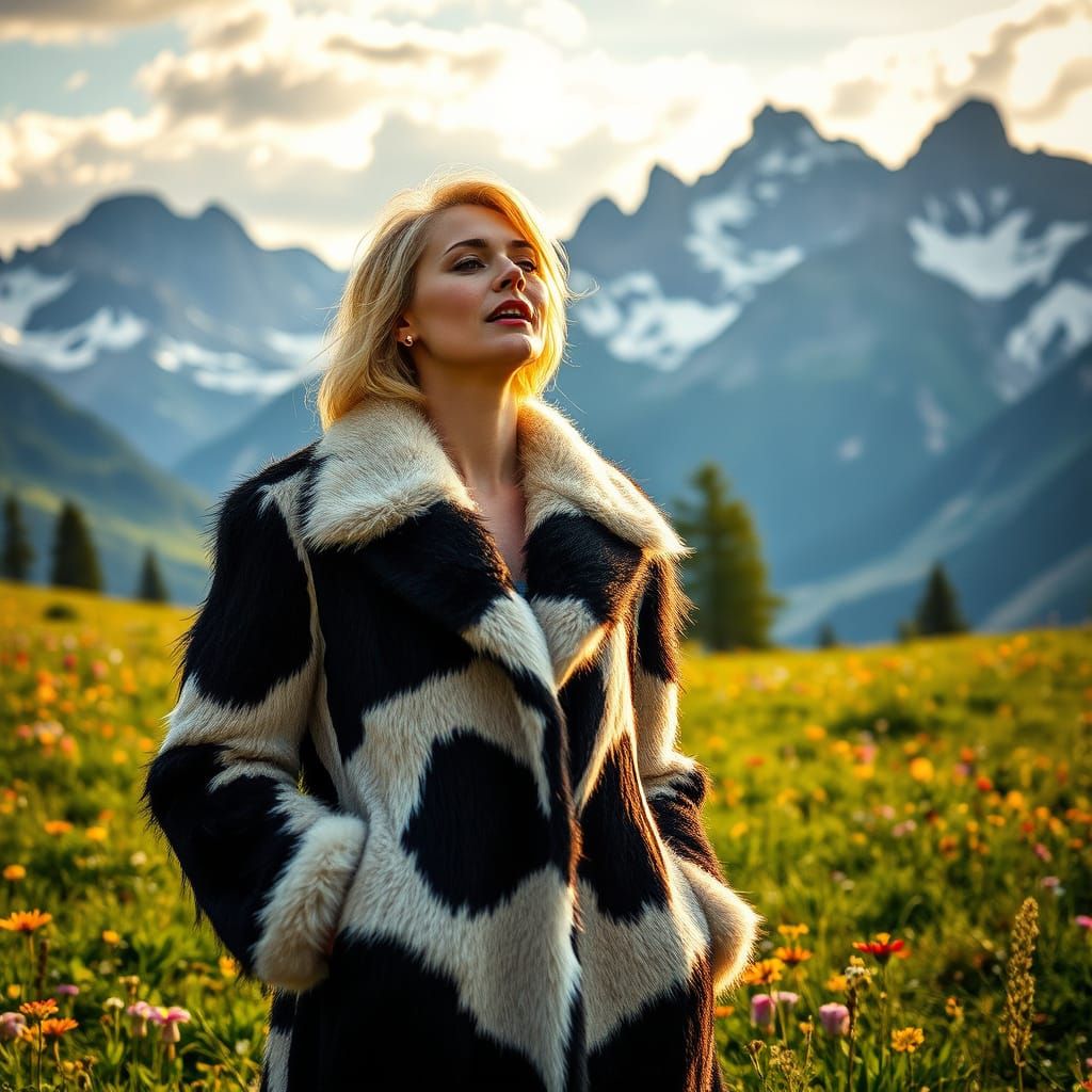 Austrian Beauty in Alpine Splendor: A Hyperrealistic Masterp...