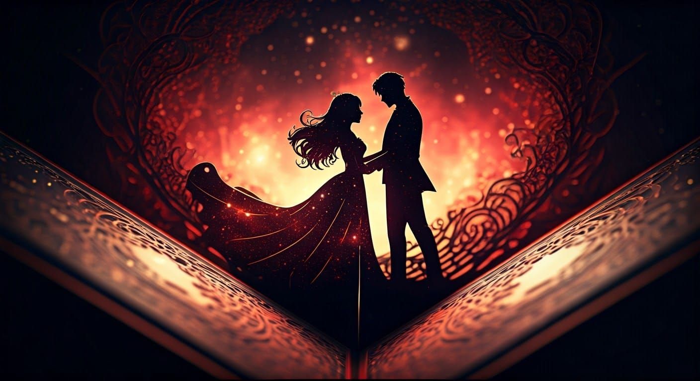 Kirie-Style Valentine's Day Pop-Up Card in Cosmic Galaxy Tex...