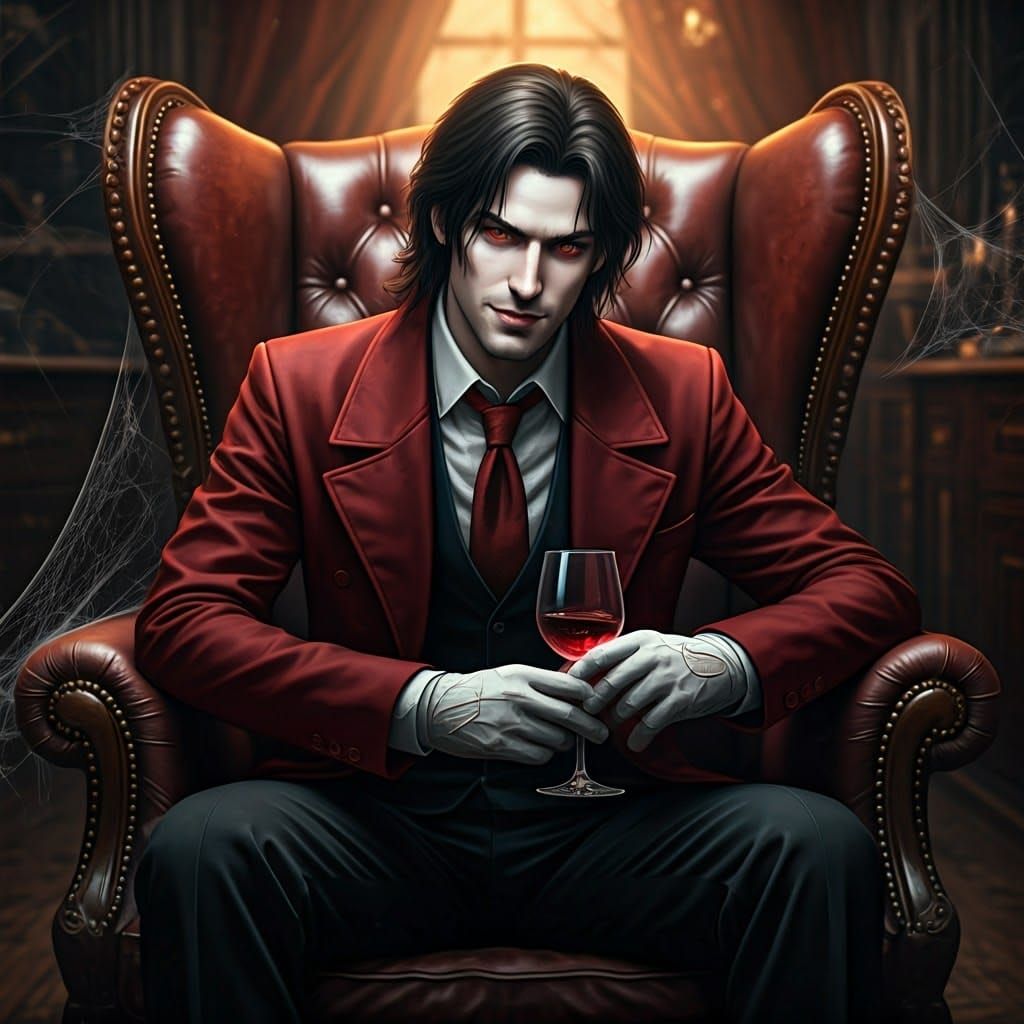 Cyberpunk Vampire in Gothic Splendor