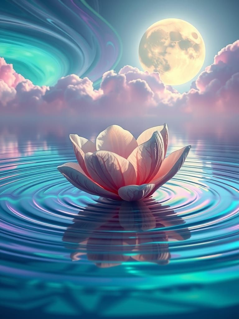 Iridescent Lake of Blooming Non-Newtonian Fluid