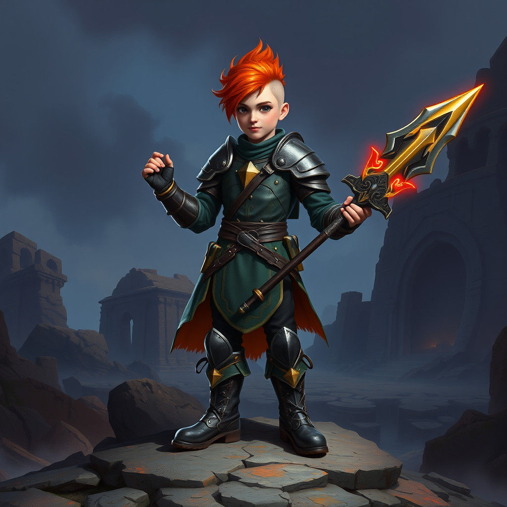 Paladin Punk Warrior in Detailed Matte Painting Style