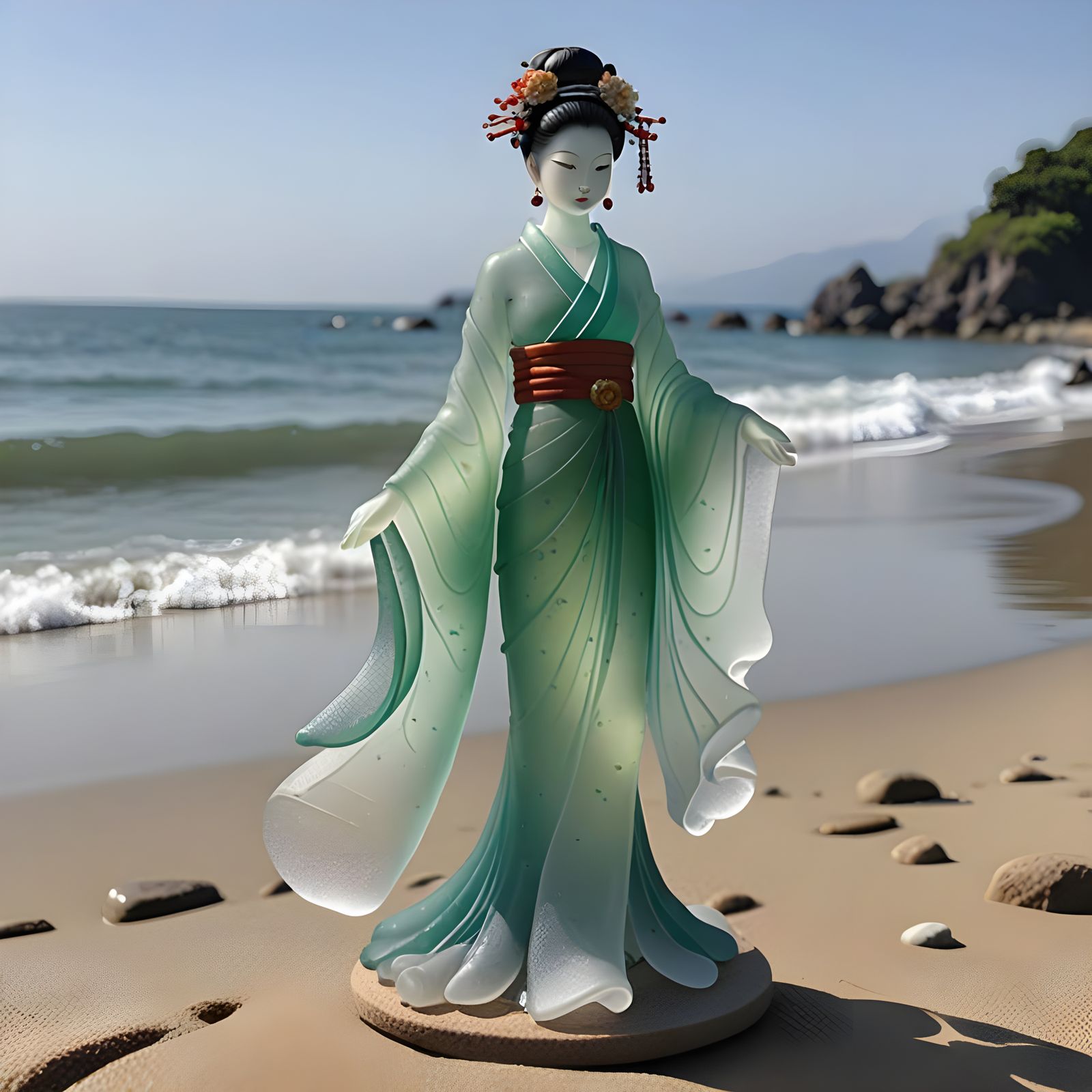 Oiran Sea Glass Sculptures