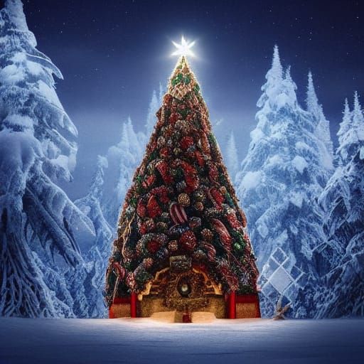 Christmas Tree at North Pole: Digital Matte Painting