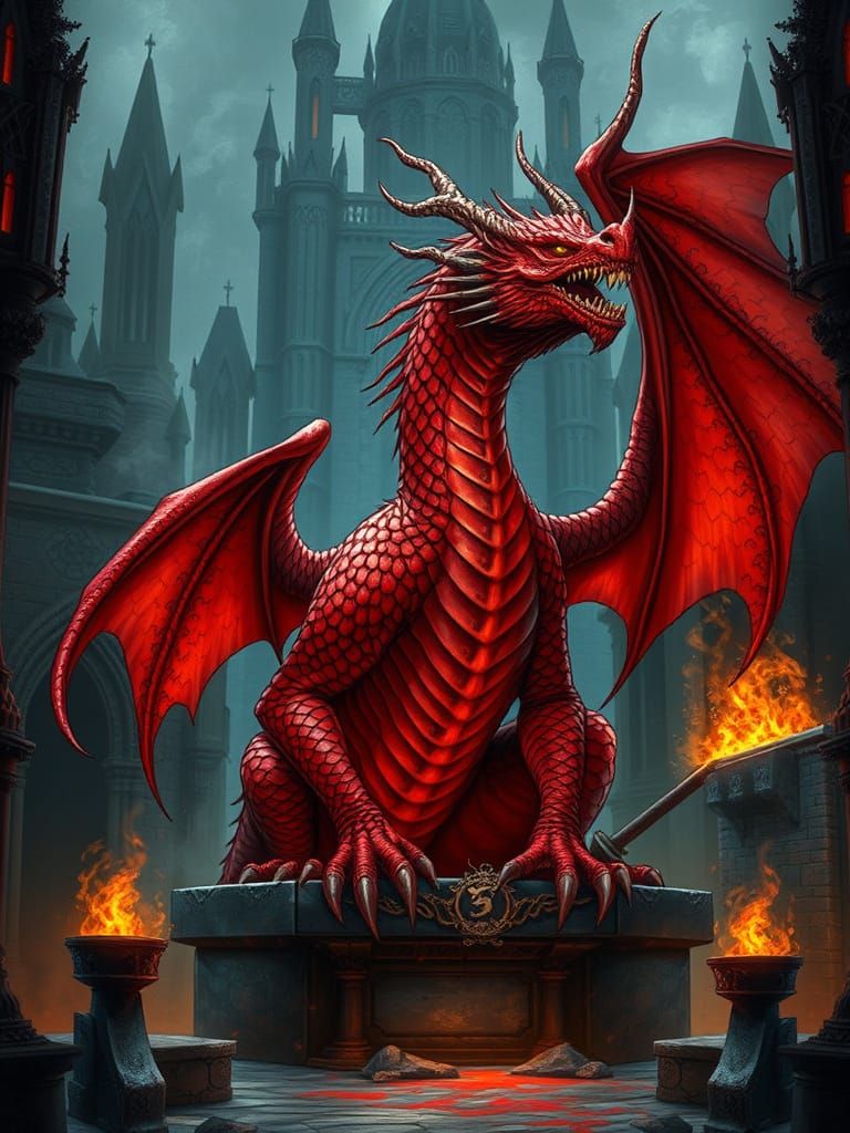 Red Dragon waiting for his tithe