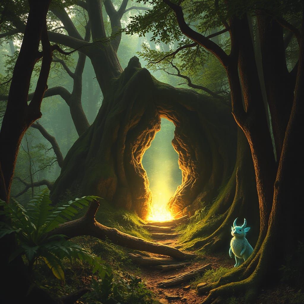 Mystical Portal in an Enchanted Forest