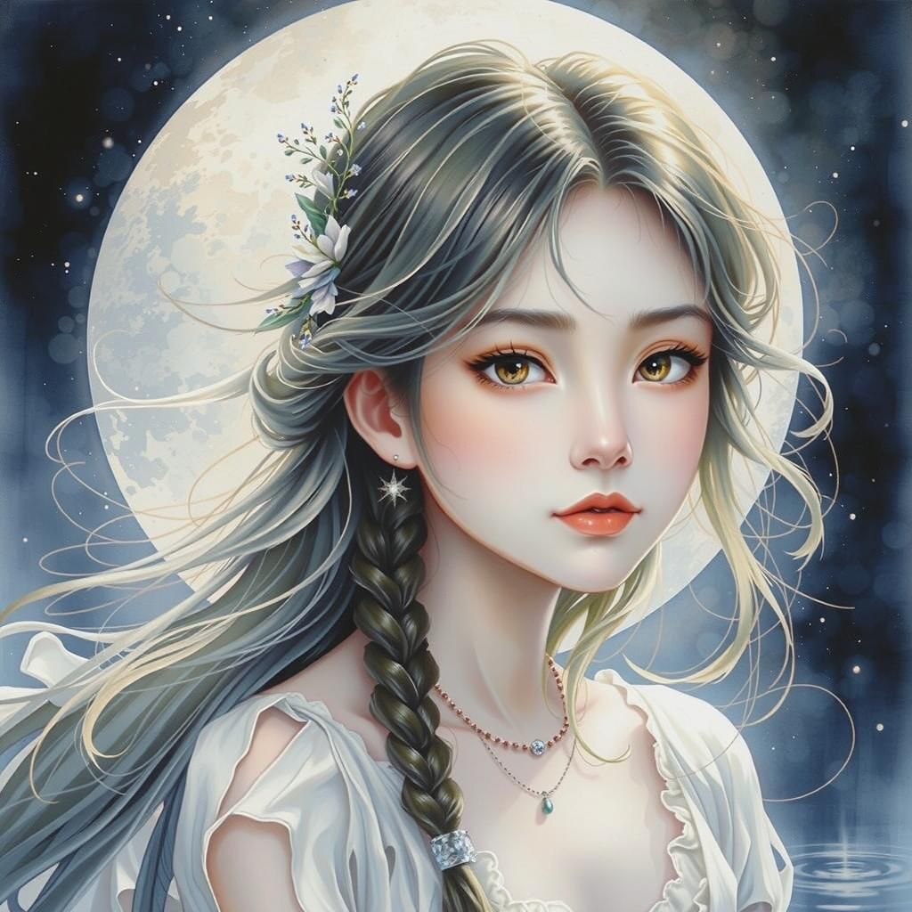 Hyperrealistic Portrait of a Pale Young Woman