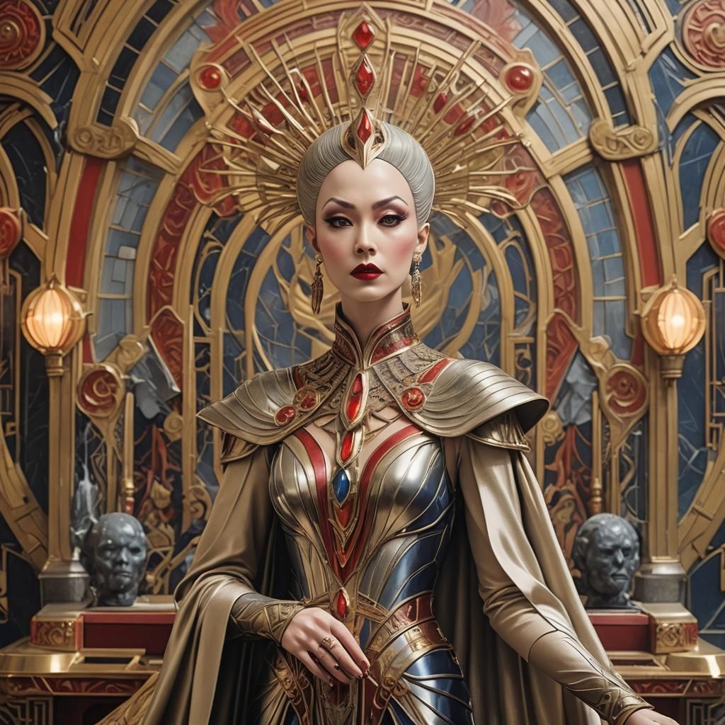 Princess Aura in Opulent Art Deco Setting