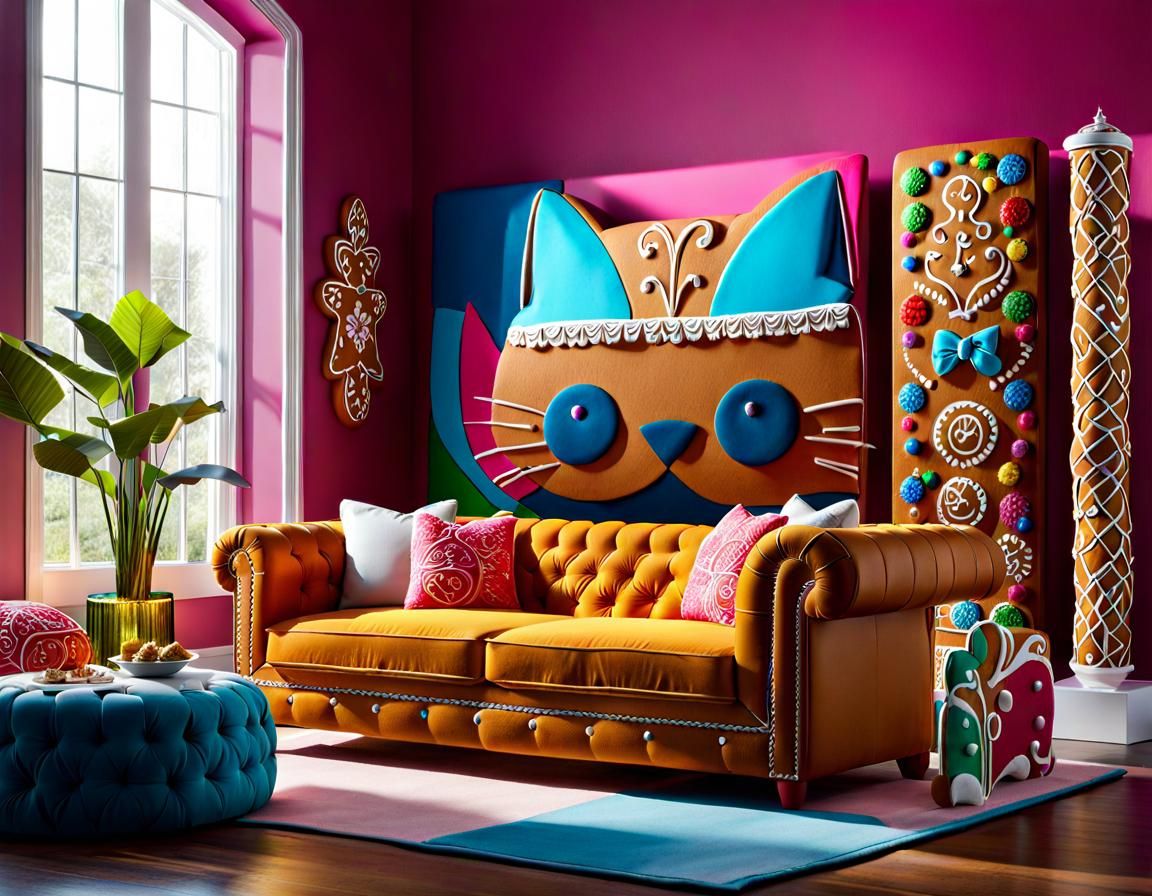 Gingerbread Living Room Concept Art in 8K