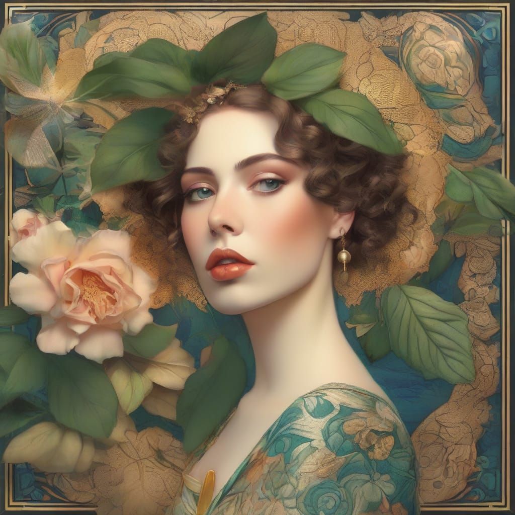 Mysterious Woman in Chattanooga-Inspired Art Nouveau Attire