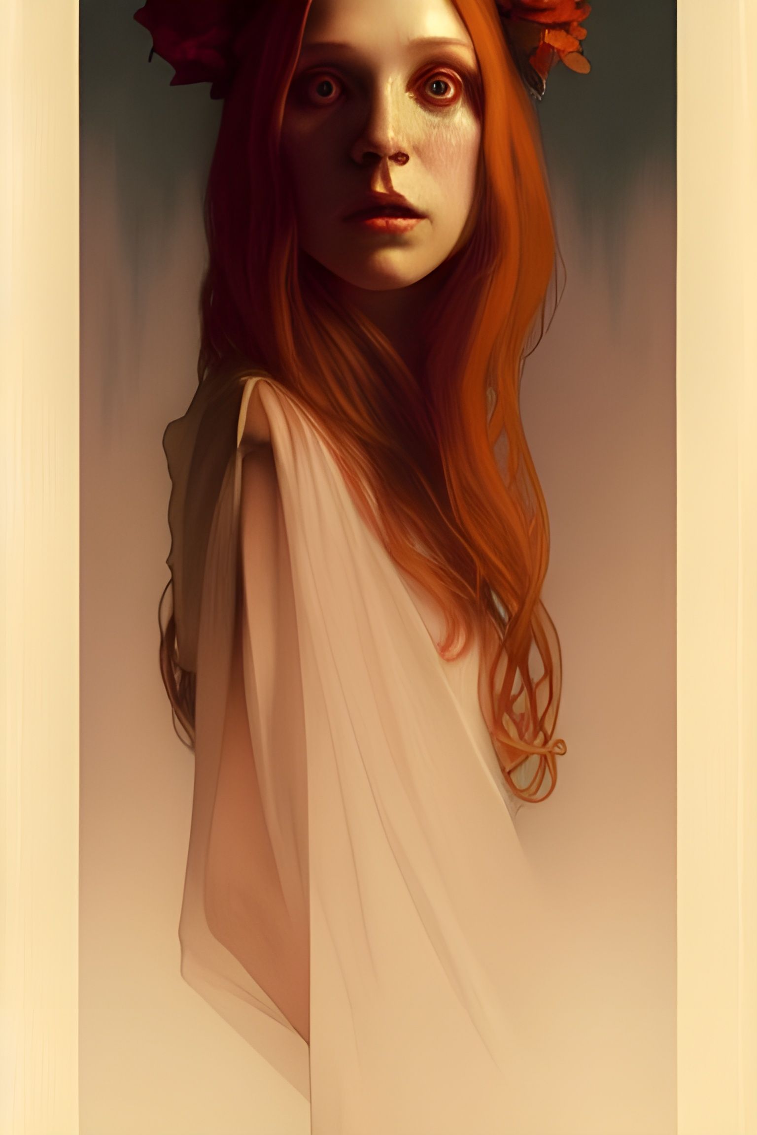 Carrie White Portrait in Watercolor Style