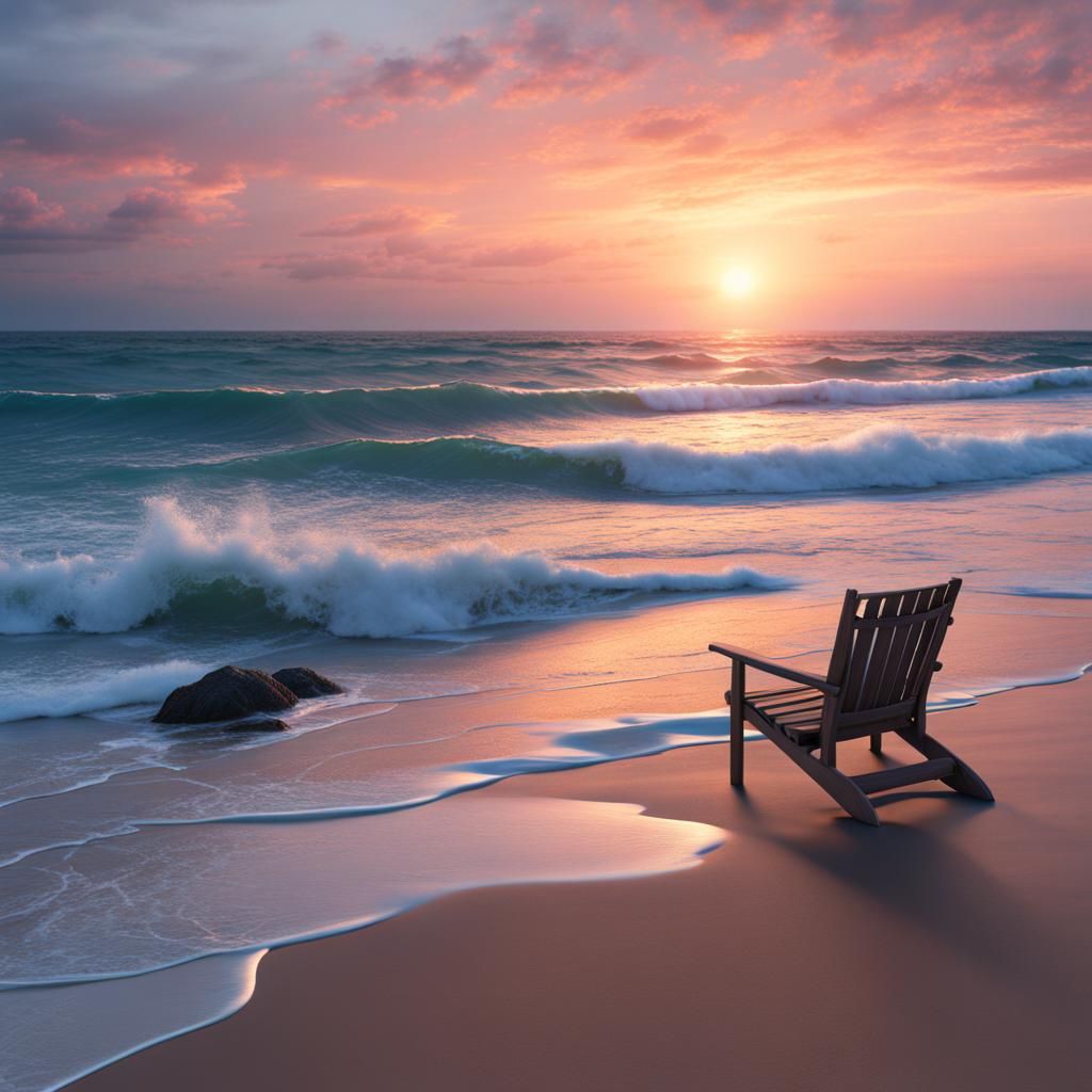 empty chair in front of the seashore, detailed matte painting, deep color, fantastical, intricate detail, splash screen,...