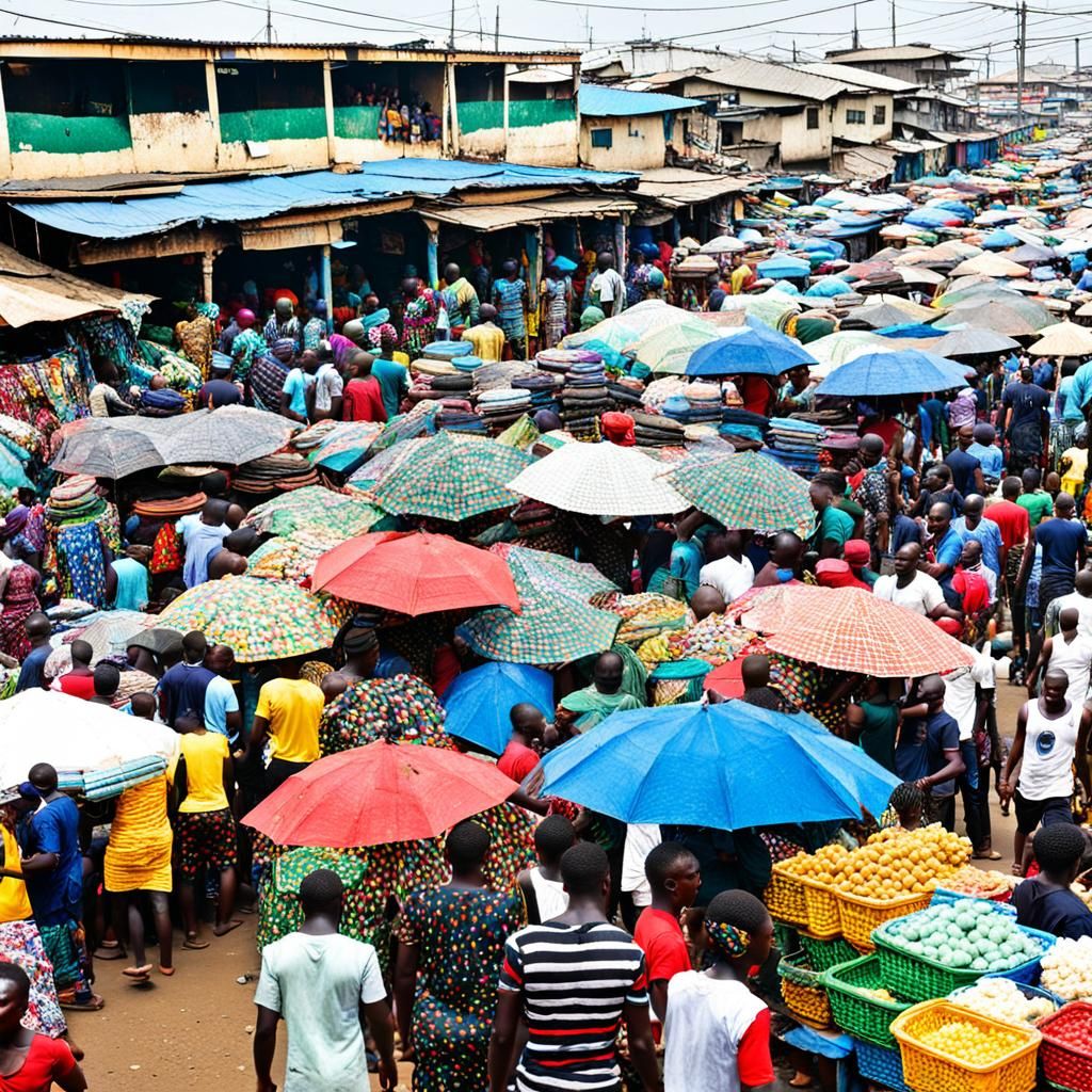 Frenetic Lagos Market Scene
