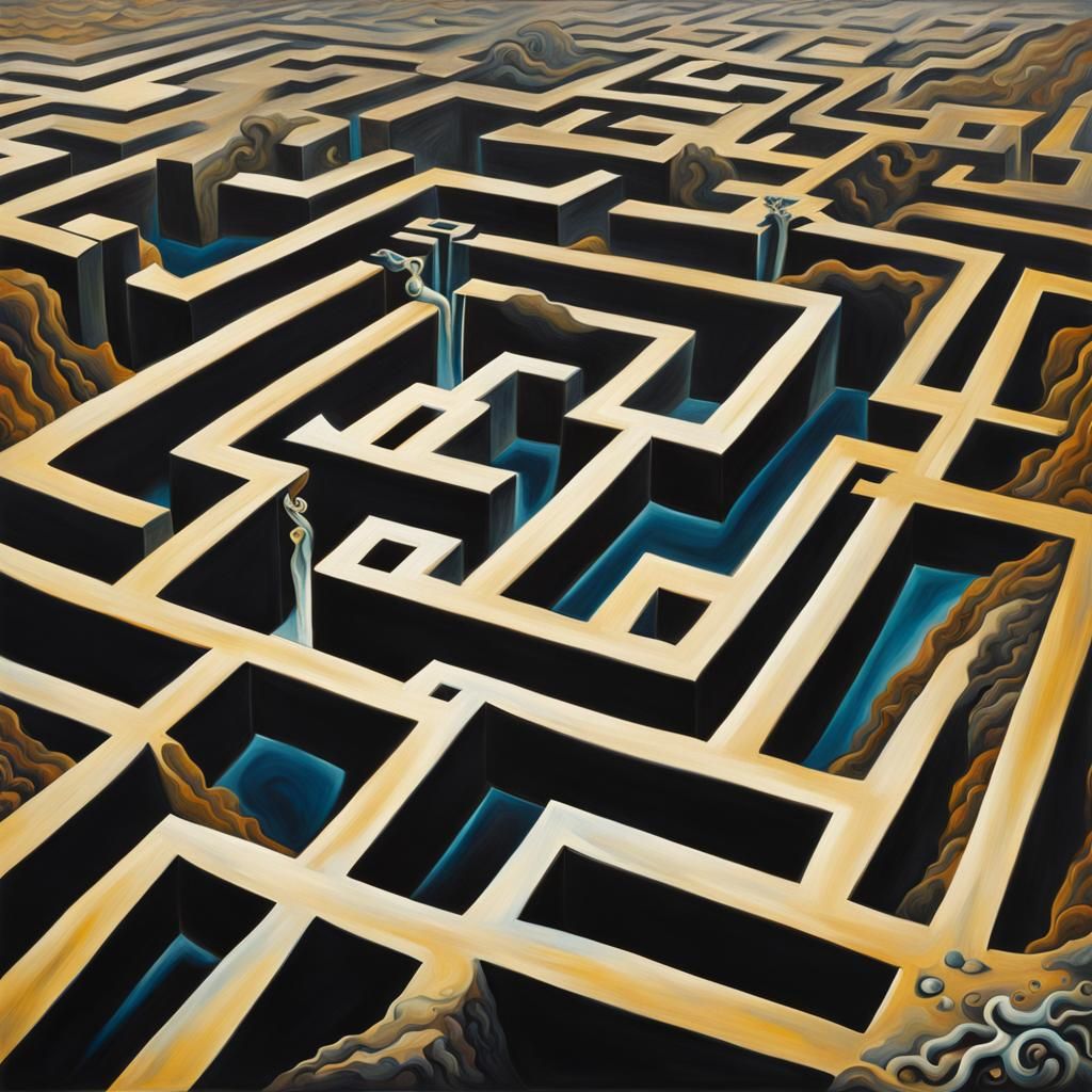 Surreal Labyrinth Inspired by Salvador Dali