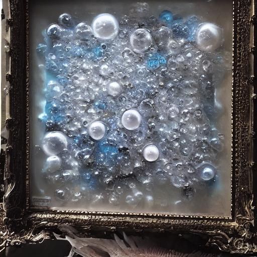 Surreal Composition: Candles, Marbles, Pearls, and Gems