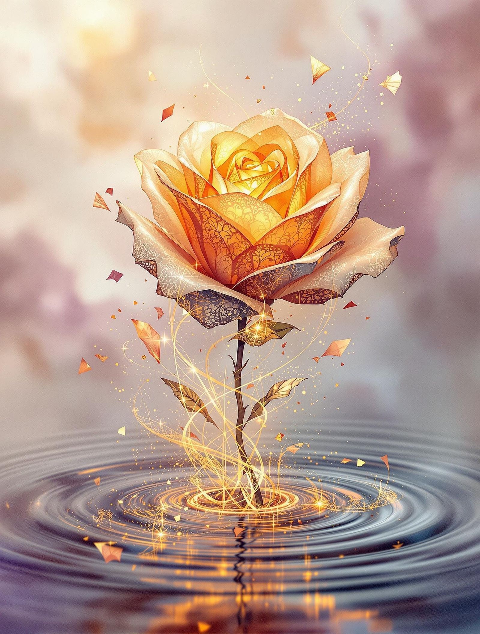 Mystical Love Letter Dissolves into Amber Mist