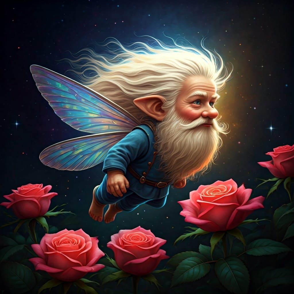 Gnome-Fairy in Astral Rose Garden