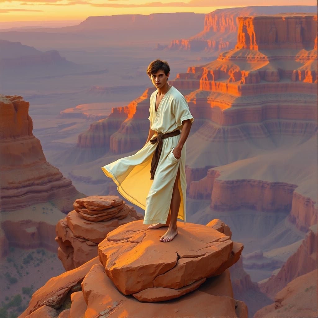 Majestic Desert Landscape in the Style of 19th Century Maste...