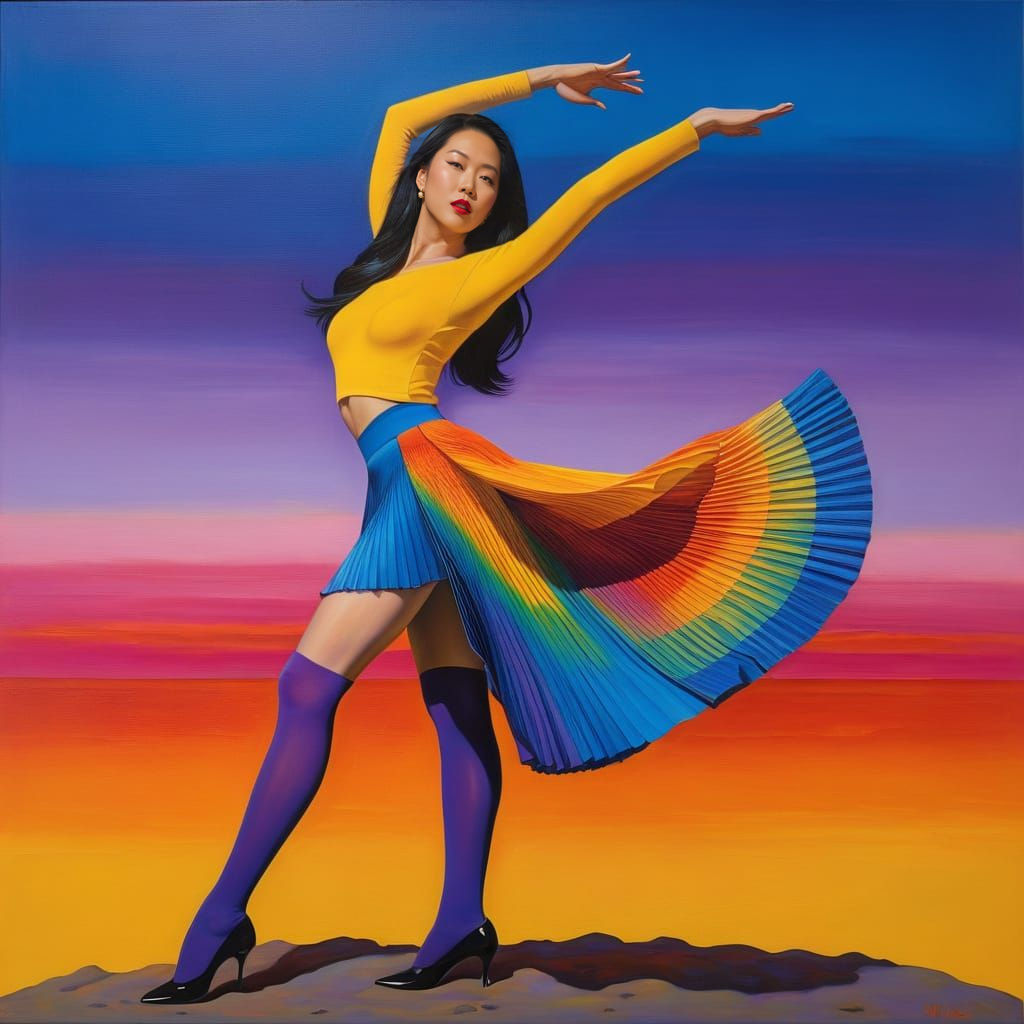 Amy in Vibrant, Intricate Oil Painting Style