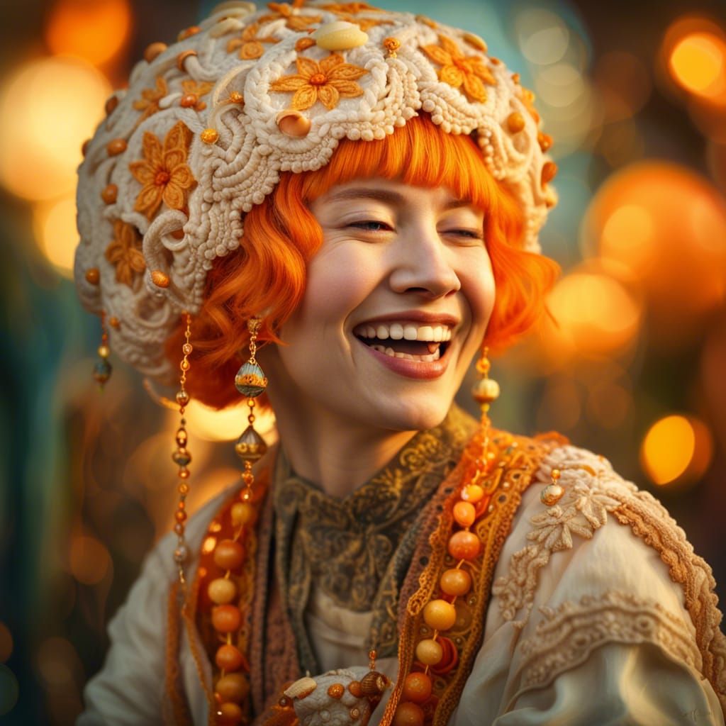 Bohemian Woman Portrait in Baroque Style