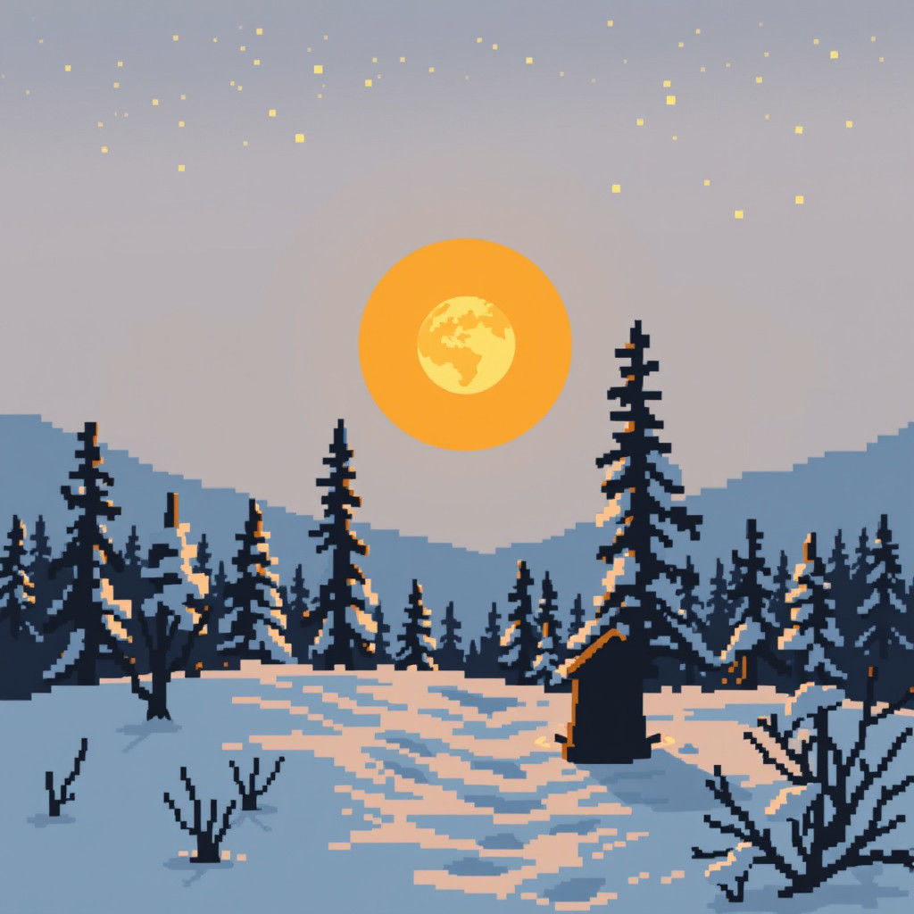 CoBrA Style Winter Solstice Abstract