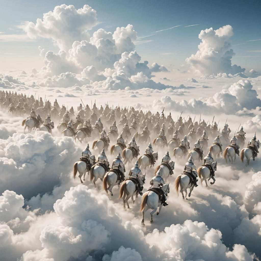 Celestial Army Ascending Above the Clouds