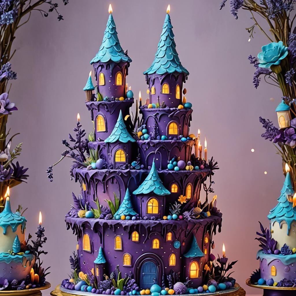 Whimsical Hinkaloo Birthday Cake with Magical Landscape