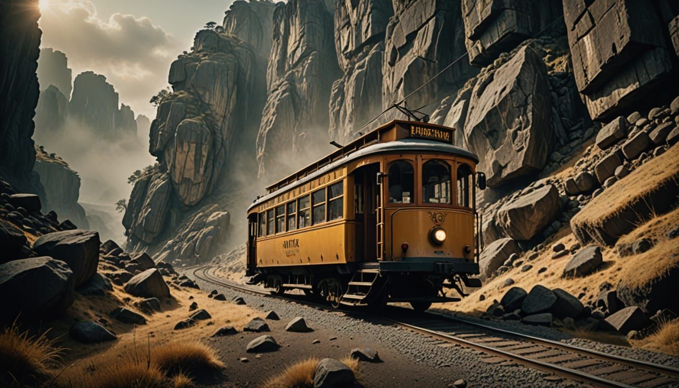 Epic Stone-Age Tram Travels Through Ancient Landscape in Cin...