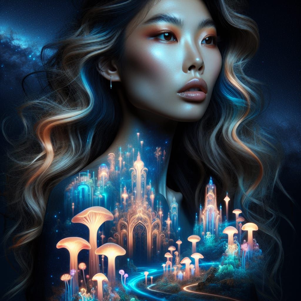 A Celestial Beauty in Ancient Alien Landscape