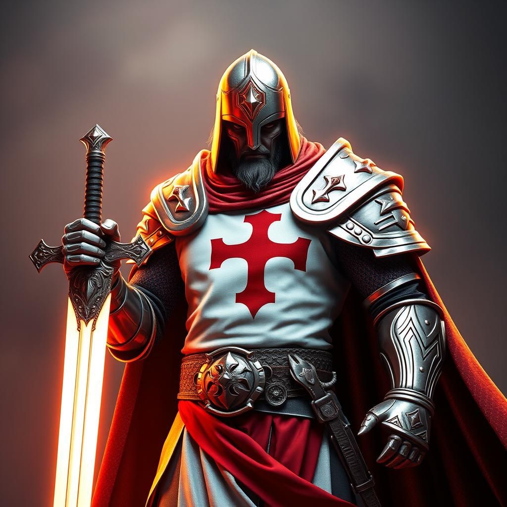 Heroic Templar Knight Ready for Epic Quest