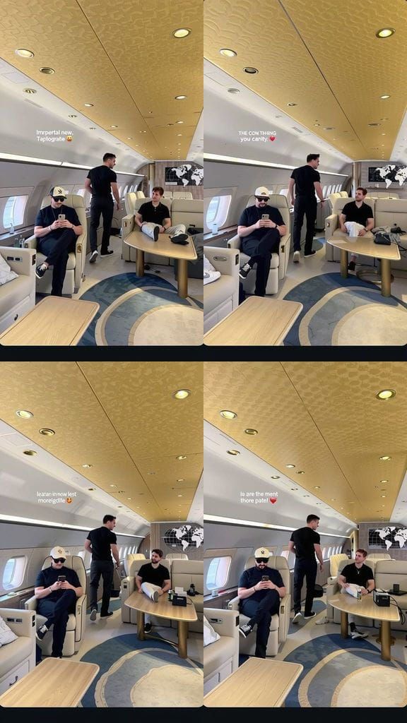 Luxurious Private Jet Interior with Passengers